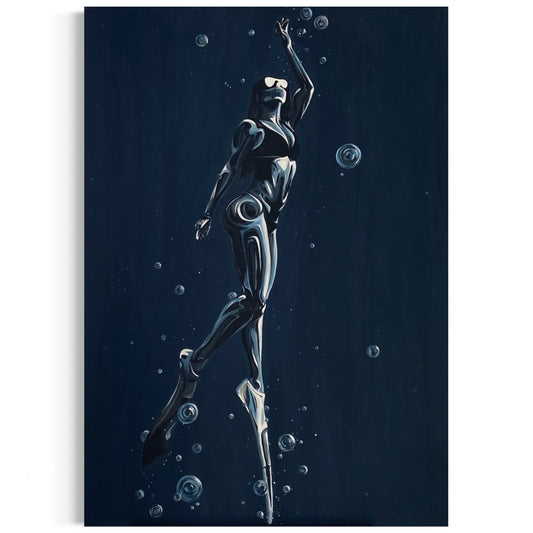 Diving from the dark, 2023. 70 x 100 cm