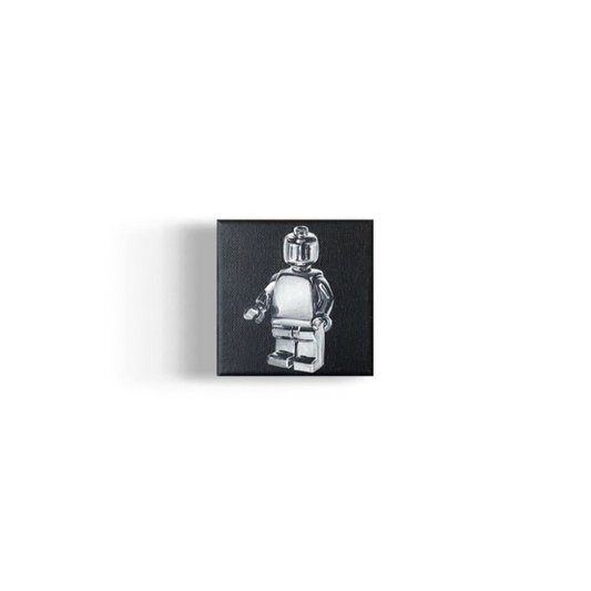 Chrome minifigure, 2023. 10 x 10 cm