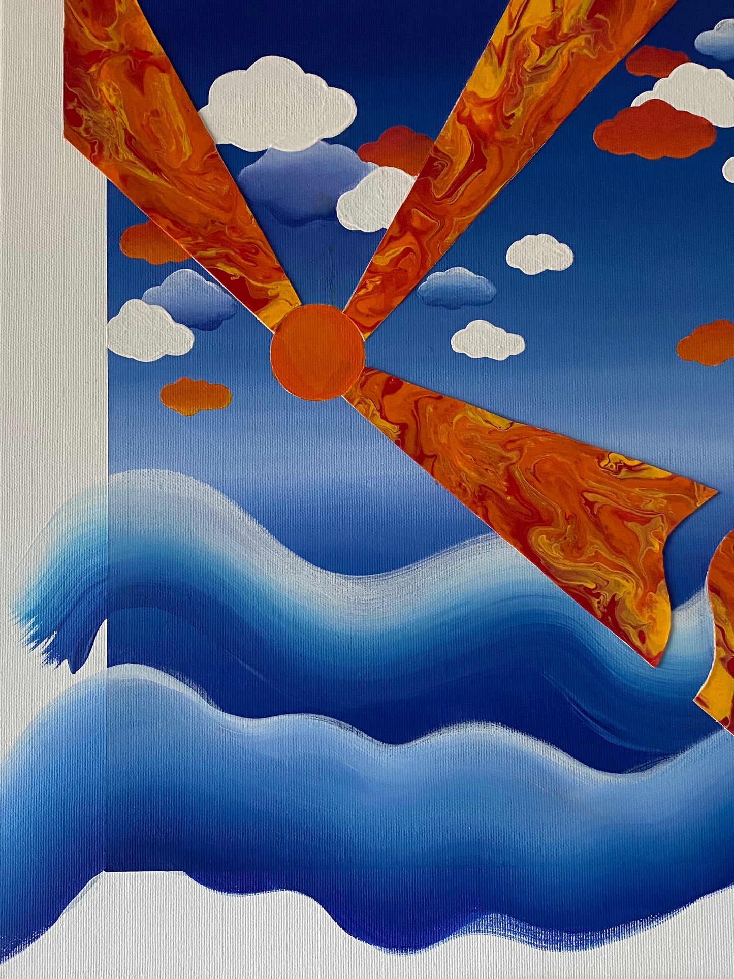 Sunlit currents, 2025. 50 x 50 cm